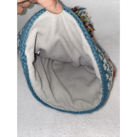 ERIN KNITWEAR Ireland wool beanie hat Vintage Fair Aisle nordic Fleece Puff - Picture 5 of 6